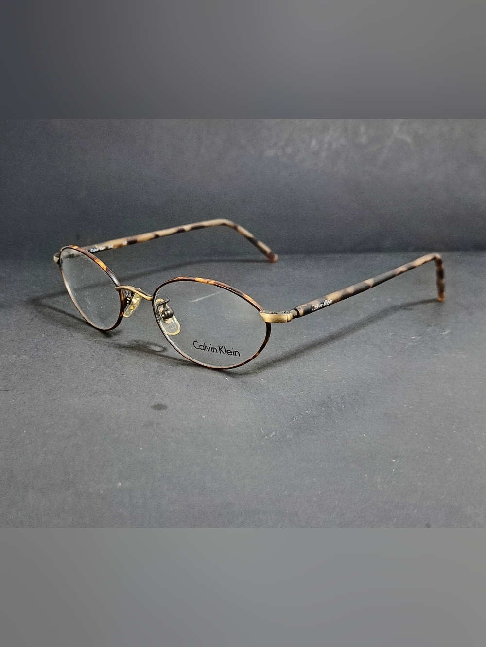 Vintage NOS Calvin Klein 245 557 Eyeglasses Oval Gold/ Tortoise Unisex Italy